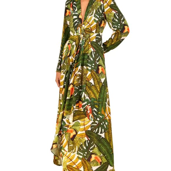 FARM Rio Dresses & Skirts - Farm Rio PARADISE FOREST MAXI DRESS sz. Medium